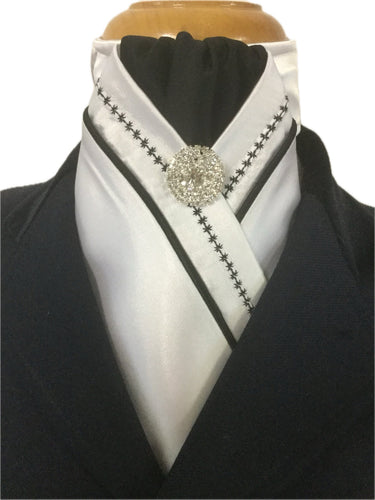 HHD Dressage Equestrian Stock Tie Embroidered in Black