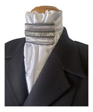 HHD Dressage Euro Stock Tie ‘Nancy’ in Grey Pewter Mirror