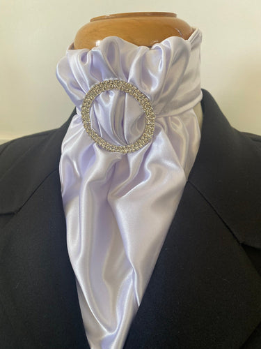 HHD Dressage Euro Stock Tie ‘Lucy’ in White Satin