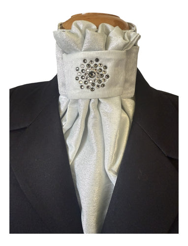 HHD Dressage Euro Equestrian Stock Tie ‘Queen’ Shimmer Satin with Swarovski Crystals