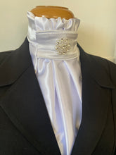 HHD White Satin Euro Dressage Stock Tie ‘Blossom’ Available in other colours