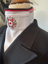 HHD Dressage Plastron Stock Tie ‘Serena’ in Black & Red with Swarovski Crystals