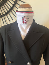 HHD Dressage Plastron Stock Tie ‘Serena’ in Black & Red with Swarovski Crystals