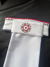 HHD Dressage Plastron Stock Tie ‘Serena’ in Black & Red with Swarovski Crystals
