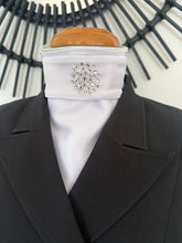 HHD Dressage Plastron  Stock Tie ‘Serena’ in Silver with Swarovski Crystals