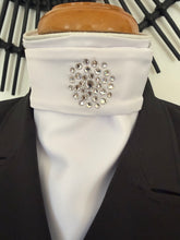 HHD Dressage Plastron  Stock Tie ‘Serena’ in Silver with Swarovski Crystals