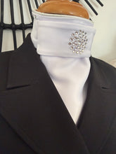HHD Dressage Plastron  Stock Tie ‘Serena’ in Silver with Swarovski Crystals