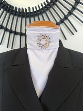 HHD Dressage Plastron Stock Tie ‘Serena’ in Rose Gold with Swarovski Crystals