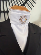 HHD Dressage Plastron Stock Tie ‘Serena’ in Rose Gold with Swarovski Crystals