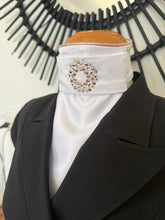 HHD Dressage Plastron Stock Tie ‘Serena’ in Rose Gold with Swarovski Crystals