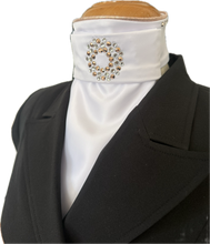 HHD Dressage Plastron Stock Tie ‘Serena’ in Rose Gold with Swarovski Crystals