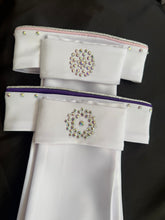 HHD Dressage Plastron Stock Tie ‘Serena’ in Pink or Purple and Silver with AB Swarovski Crystals