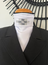 HHD Dressage Plastron Stock Tie ‘Serena’ in Black Graphite and Clear Swarovski Crystals