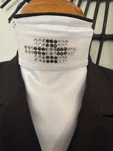 HHD Dressage Plastron Stock Tie ‘Serena’ in Black Graphite and Clear Swarovski Crystals