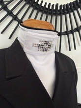 HHD Dressage Plastron Stock Tie ‘Serena’ in Black Graphite and Clear Swarovski Crystals