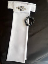 HHD Dressage Plastron Stock Tie ‘Serena’ in Black Graphite and Clear Swarovski Crystals