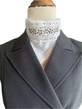 HHD Dressage Plastron Stock Tie ‘Anais’ AB and Plum Swarovski Crystals