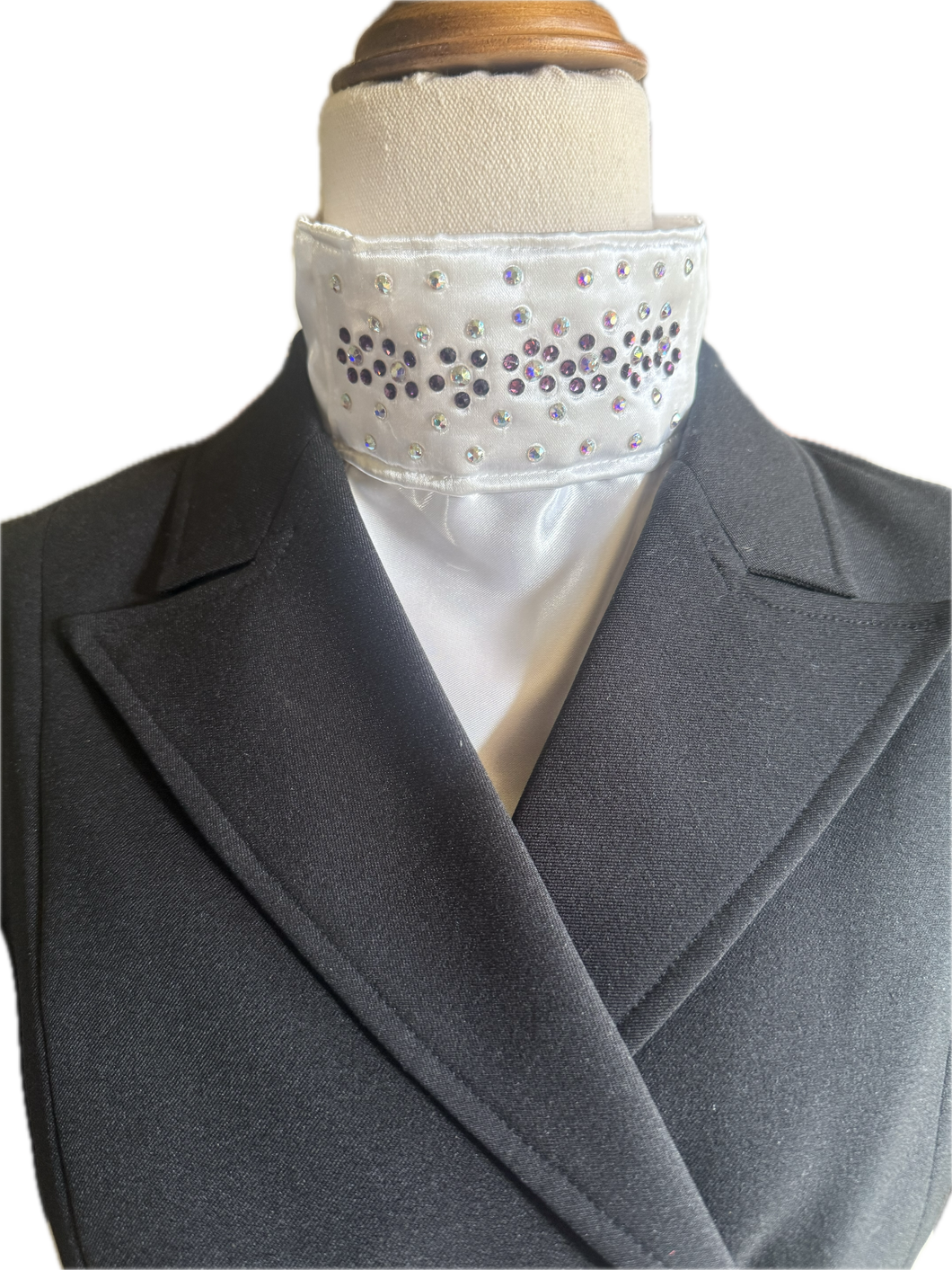 HHD Dressage Plastron Stock Tie ‘Anais’ AB and Plum Swarovski Crystals