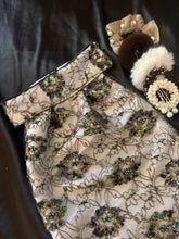 HHD Dressage Euro Stock Tie ‘Rosalea’ in White Black Embroidered Lace with Sequins