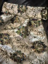 HHD Dressage Euro Stock Tie ‘Rosalea’ in White Black Embroidered Lace with Sequins