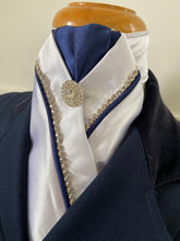 HHD White Satin Dressage Stock Tie with Rhinestones in Black Other Colours Available
