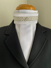 HHD Dressage Euro  Stock Tie ‘Hailey’ Silver & Peals