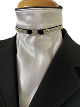 HHD The 'Christina' White Satin Dressage Euro Stock Black or Navy With Crystals
