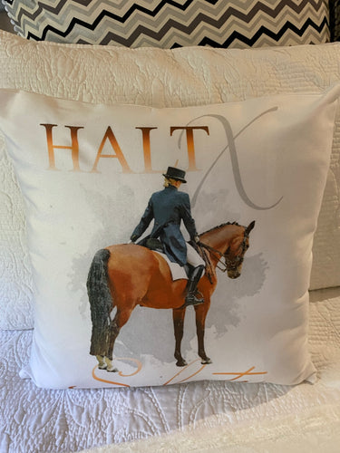 Halt Salute Dressage Rider Cushion