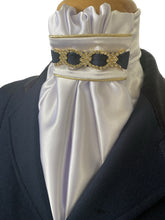 HHD Dressage Euro Stock Tie ‘Emily’ In Navy Blue & Gold