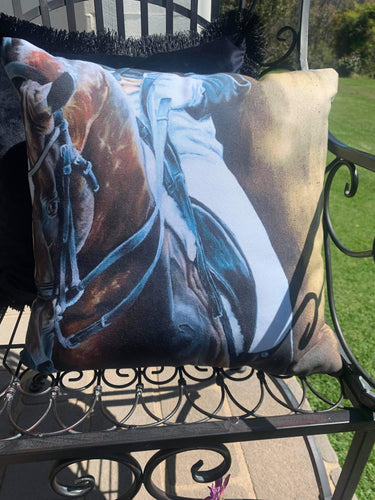 Bay Horse Dressage Cushion