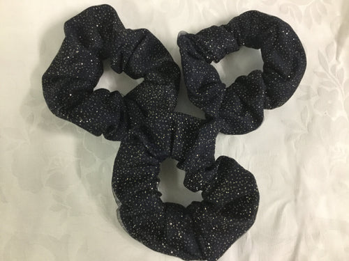 HHD ‘Eliza’ Dressage Show Hair Scrunchie Navy & Gold Glitter
