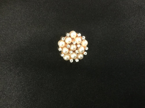 Rose Gold Pearl Rhinestone Stock Pin