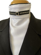 HHD Dressage Euro Plastron Stock Tie ‘Kelli’ in Black with Swarovski Elements