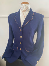 HHD Show Riding Dressage Stretch Jacket Coat Navy Blue or Black with Rose Gold Contrast
