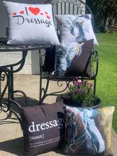 Grey Horse Dressage Cushion
