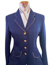HHD Show Riding Dressage Stretch Jacket Coat Navy Blue or Black with Rose Gold Contrast