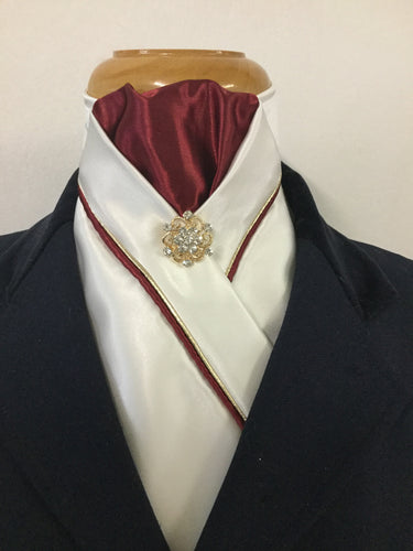 HHD Ivory Cream Custom Stock Tie Maroon & Gold