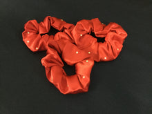HHD ‘Molly’ Dressage Show Hair Scrunchie Red Satin with Swarovski Elements