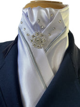 HHD White Dressage Stock Tie Single Piping & Swarovski Elements