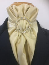 HHD 'The Lucy' in Gold Silk Pretied Euro Stock Tie with a Gold Rhinestone Slider