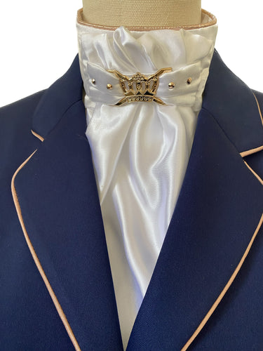 HHD Dressage Euro Stock Tie ‘Queen’ Rose Gold with Swarovski Elements