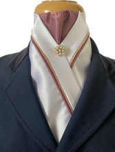 HHD White Dressage Equestrian Stock Tie Grape & Rose Gold Other colours available