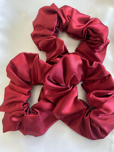 Dressage Show Hair Maroon Satin Scrunchie