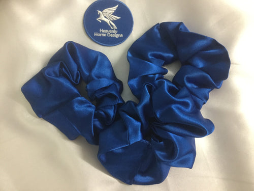 HHD ‘ Bonny’ Dressage Show Rider Hair Scrunchie Royal Blue Satin