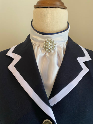 HHD ‘Chloe’ White Satin Dressage Euro Stock Tie - Other Colours Available
