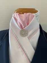 HHD White Satin Custom Pretied Stock Tie Baby Pink