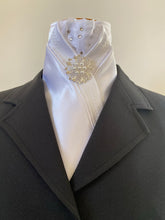 The HHD White Chain Embroidered Equestrian Stock Tie with Swarovski Elements