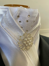 The HHD White Chain Embroidered Equestrian Stock Tie with Swarovski Elements