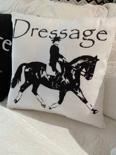 Black and White Dressage Rider Cushion