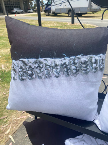 Black  & Grey Horse Plaited Cushion